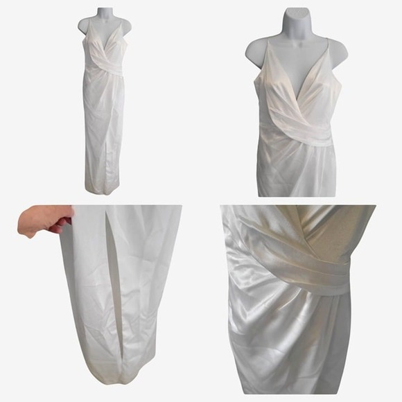 Aidan By Aidan Mattox Surplice  Neckline Slit Gown- US 4 - Picture 6 of 7